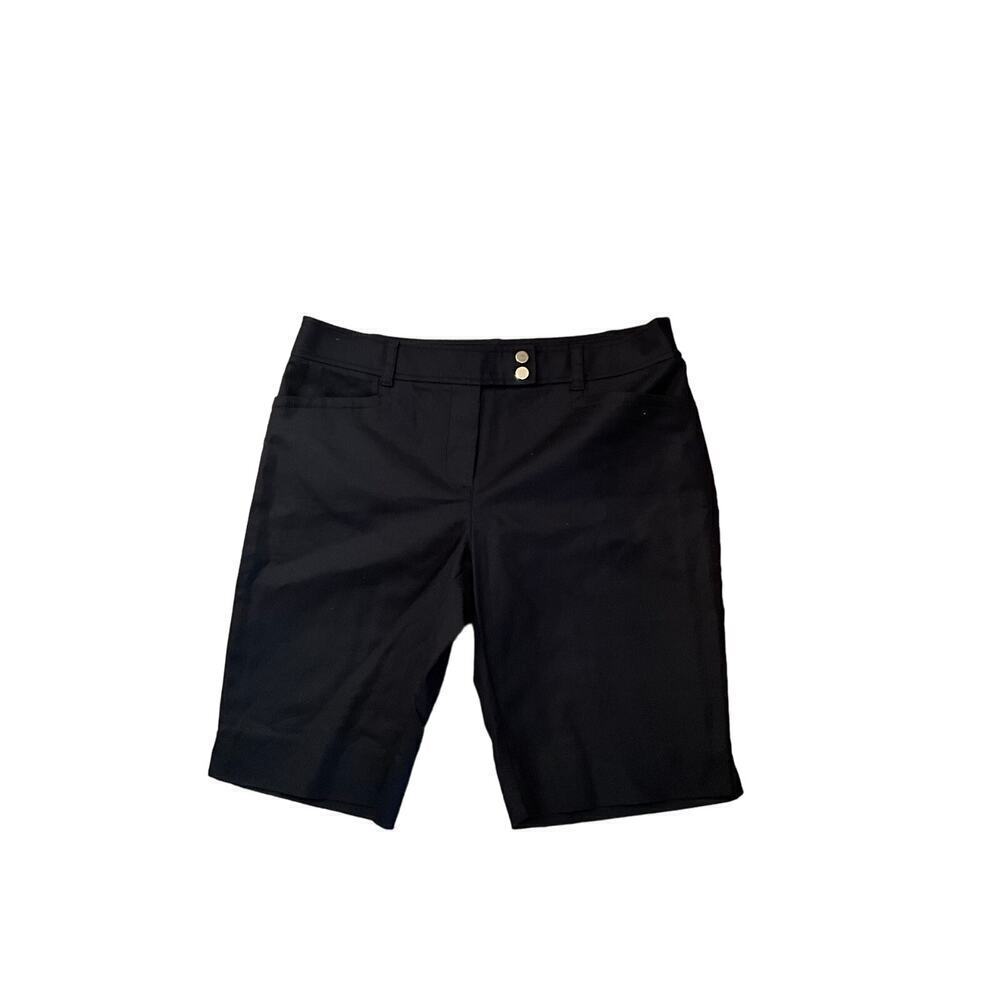 Charter Club Pant Shop Bermuda Shorts Flat Front Pockets Black Womens Size 8